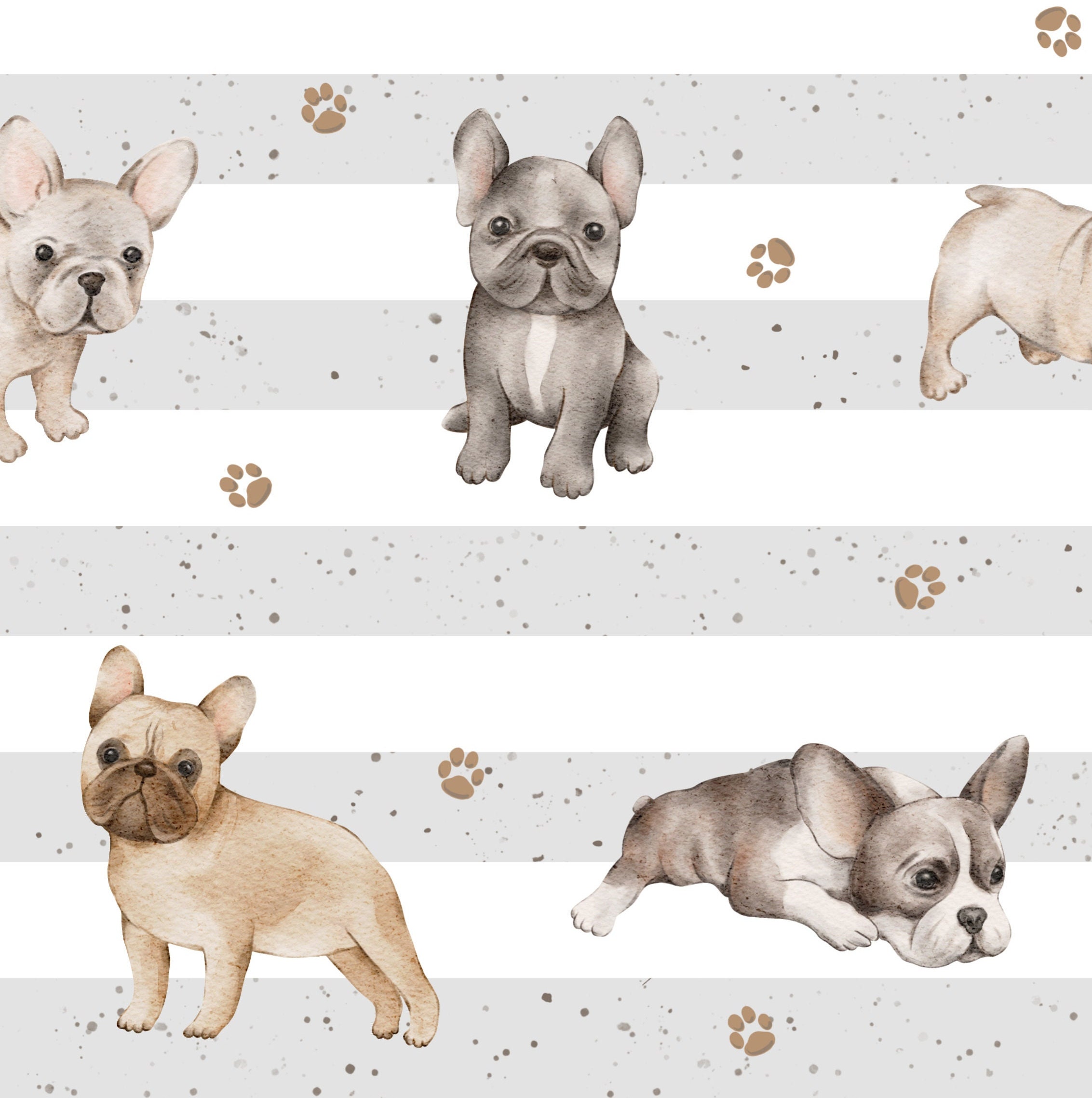 Französische Bulldogge Streifen, Welpen Stoff, Hunde Bandana Stoff