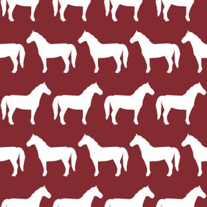 Silhouetstof Red Horse, stof op maat gesneden, paardenstof, quiltkatoen, laken, biologisch katoen, spandex, bamboe, canvas