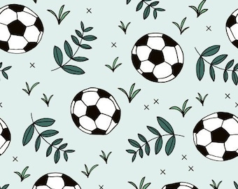 Soccer Ball Fabric, Fabric by the Yard, Sports Fabric, Quilting Cotton, Canvas, Spandex, Bamboo, Ribbed Knit, Jersey, Boardshort