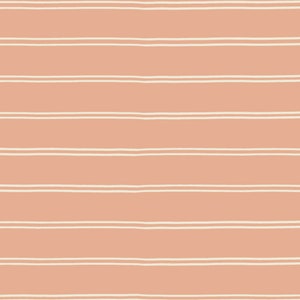 Peach Stripe Fabric, Pinstripe Fabric, Erin Kendal, Fabric by the Yard, Quilting Cotton, Bamboo, Canvas, Jersey, Fat Quarter, Sateen