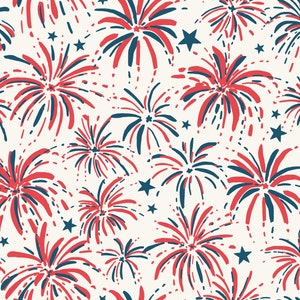 Tecido para fogos de artifício, tecido por metro, Dia da Independência, tecido para 4 de julho, Hufton Studio, algodão para quilting, tecido de malha, elastano, lona