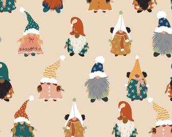 Tela de gnomos navideños, tela navideña, tela cortada a medida, Juniper Row, algodón para acolchado, Minky, tejidos de punto, lona, paño fino