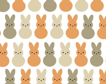 Earth Tone Bunny Fabric, Boy Bunny Fabric, Easter Fabric, Fabric by the Yard, Quilting Cotton, Knit Fabric, Sateen, Canvas, French Terry