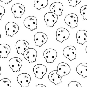 Halloween Skulls Fabric, Fabric by the Yard, Little Smile Makers, Quilting Cotton, Broadcloth, Ribbed Knit, Sateen, Jersey, Spandex