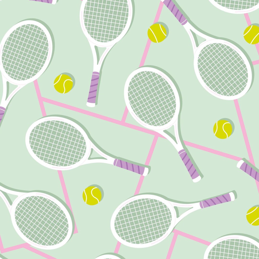 Cloth Racket Green Tennis Racket Fabric, Fabric by the Yard, Sports Fabric, Little ...