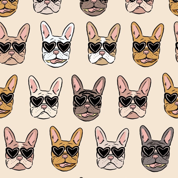 French Bulldogs Best Friends by Elizabeth's Studio Priced by the Half Yard 42/43