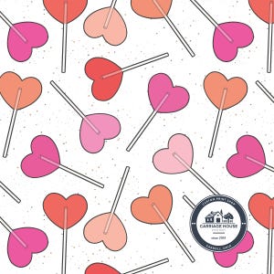 Sucker Lollipop Stoff Meterware, Valentinstag Print, Julie Storie Designs