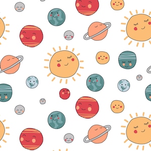 Planet Fabric, Solar System Fabric, Fabric by the Yard, Quilting Cotton, Spandex, Jersey, Bamboo, French Terry, Spandex, Canvas, Ribbed Knit