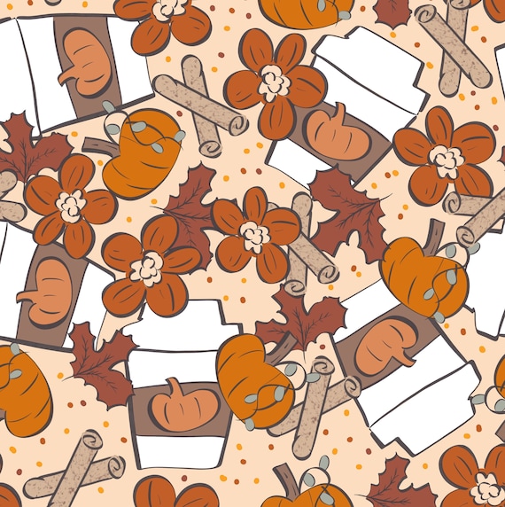 Kürbis-Gewürz-Blumen-Stoff, Kaffee-Stoff, Stoff-Bulk-Lager