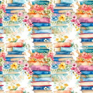 Bücherstoff, Blumenstoff, Bücherstoff, Meterware, Mikayla Murphy, Quilting Baumwolle, Leinwand, Baumwolle, Pannesamt