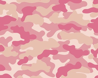 Rosa kamouflagetyg, kamouflagetyg, tyg på metervara, Little Smilemakers, quiltbomull, kläde, kanvas, Minky, stickade tyger