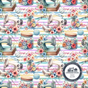 Tecido floral para máquina de costura, estampa para materiais de costura, Mikayla Murphy