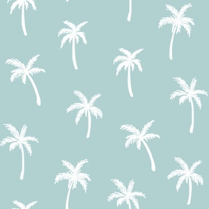 Blue Palm Tree Fabric, Summer Fabric, Tropical, Fabric by the Yard, Kamides Studio, Swim Fabric, Boardshort Fabric, Quilting Cotton, Spandex