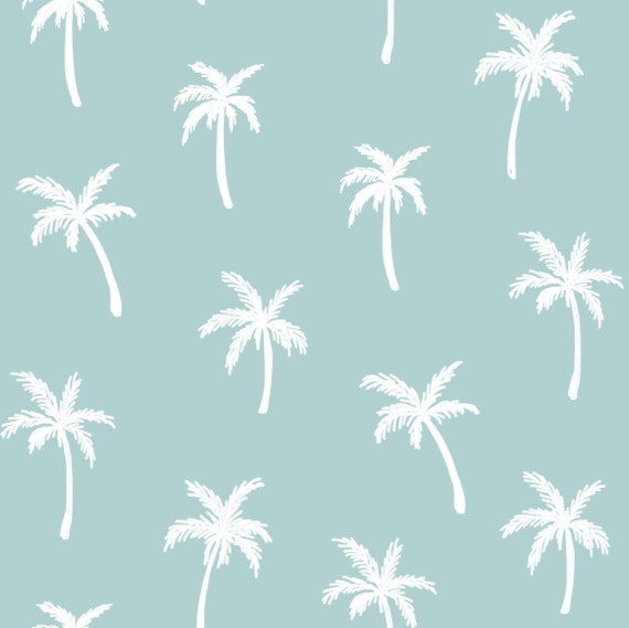 Blue Palm Tree Fabric, Summer Fabric, Tropical, Fabric by the Yard, Kamides Studio, Swim Fabric, Boardshort Fabric, Quilting Cotton, Spandex