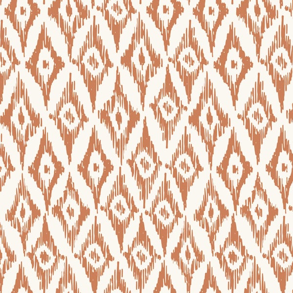 Caramel Brown Ikat Fabric, Hufton Studio, Fabric by the Yard, Boho Fabric, Quilting Cotton, Canvas, Bamboo, Sateen, Spandex, Ribbed Knit