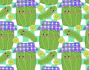 Pickle Jar Fabric, Cute Food Fabric, Children&#39;s Fabric, Fabric by the Yard, Rocket Lion, Quilting Cotton, Minky, Canvas, Knit Fabrics