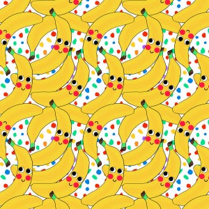 Colorful Banana Fabric, Summer Fruit Fabric, Fabric by the Yard, Rocket Lion, Swim Fabric, Boardshort, Quilting Cotton, Canvas, Bamboo