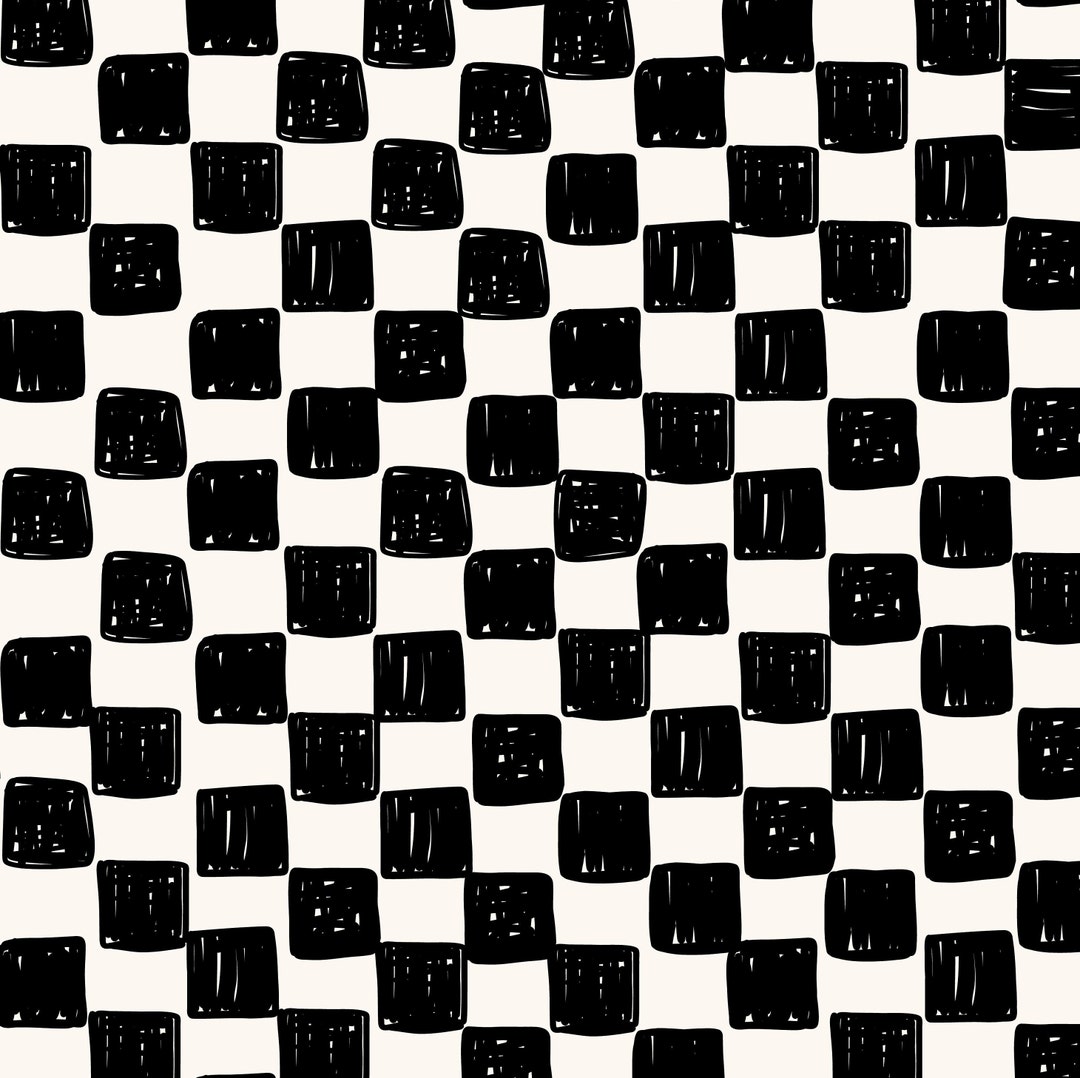 Tessuto A Quadri Bianco E Nero 100% Poliestere - Quadrati 64x64 Mm, Larghezza 150 Cm, Per Cucito E Decorazione