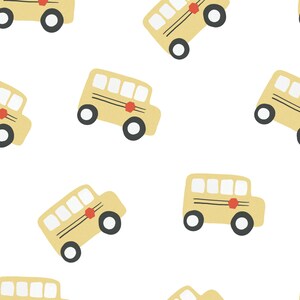 Yellow School Bus Fabric, Back to School Fabric, Fabric by the Yard, Brittany Frost, Quilting Cotton, Knit Fabric, Canvas, Sateen, Jersey
