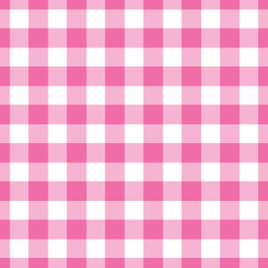 Bright Pink Gingham Fabric, Fabric by the Yard, Quilting Cotton, Bamboo, French Terry, Cotton Sateen, Swim Fabric, Jersey, Canvas, Rib Knit