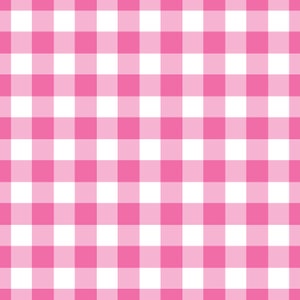 Bright Pink Gingham Fabric, Fabric by the Yard, Quilting Cotton, Bamboo, French Terry, Cotton Sateen, Swim Fabric, Jersey, Canvas, Rib Knit