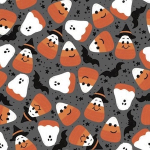 Candy Corn Fabric, Halloween Fabric, Fabric by the Yard, Brittany Frost, Quilting Cotton, Knit Fabric, Sateen, Broadcloth, Minky, Jersey