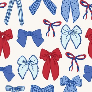 Tecido com laços de 4 de julho, tecido com fitas patrióticas, tecido por metro, Vivie e Ash, algodão para quilting, minky, tecido de lã, lona, jersey
