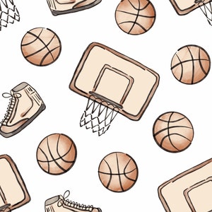 Tissu de basket-ball blanc, tissu par mètre, tissu sport rétro, Tate Made Modern, coton matelassé, tricot, élasthanne, toile, bambou