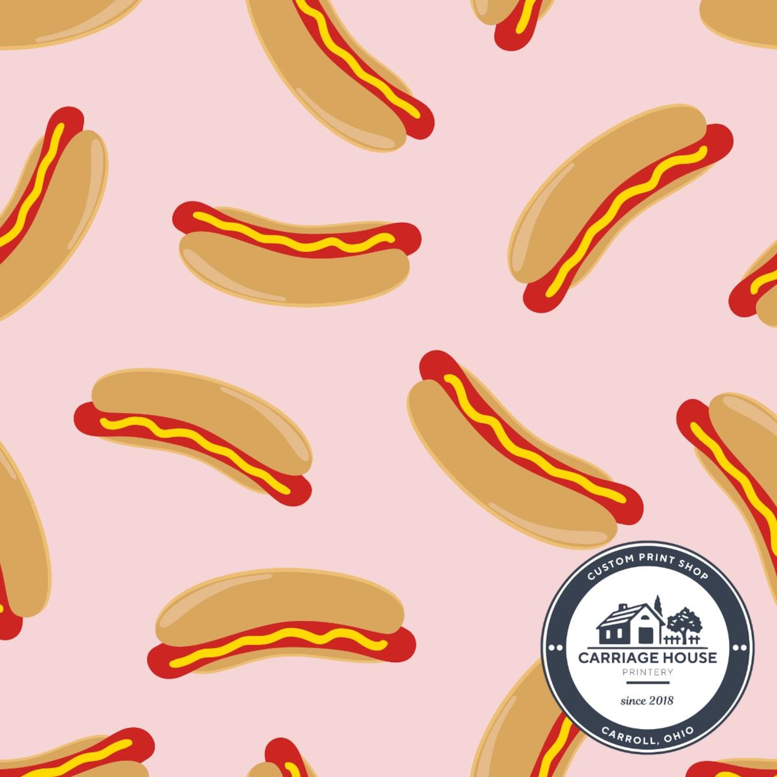 Pink Bbq Pattern Pink Hotdog Fabric, BBQ Food Print, Prue Melanie - Etsy