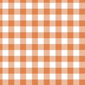 Orange Gingham Fabric, Pumpkin Spice Gingham, Fabric by the Yard, Quilting Cotton, Canvas, Spandex, Broadcloth, Bamboo, French Terry