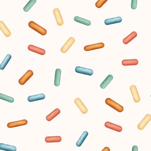 Sprinkles Fabric, Fabric By the Yard, Birthday Fabric, Krystal Winn, Quilting Cotton, Fat Quarter, Bamboo, Canvas, Cotton Spandex, Jersey