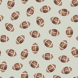 Gray Football Fabric, Fabric by the Yard, Sports Fabric, Quilting Cotton, Spandex, Sateen, Bamboo, Rib Knit, French Terry, Canvas, Jersey