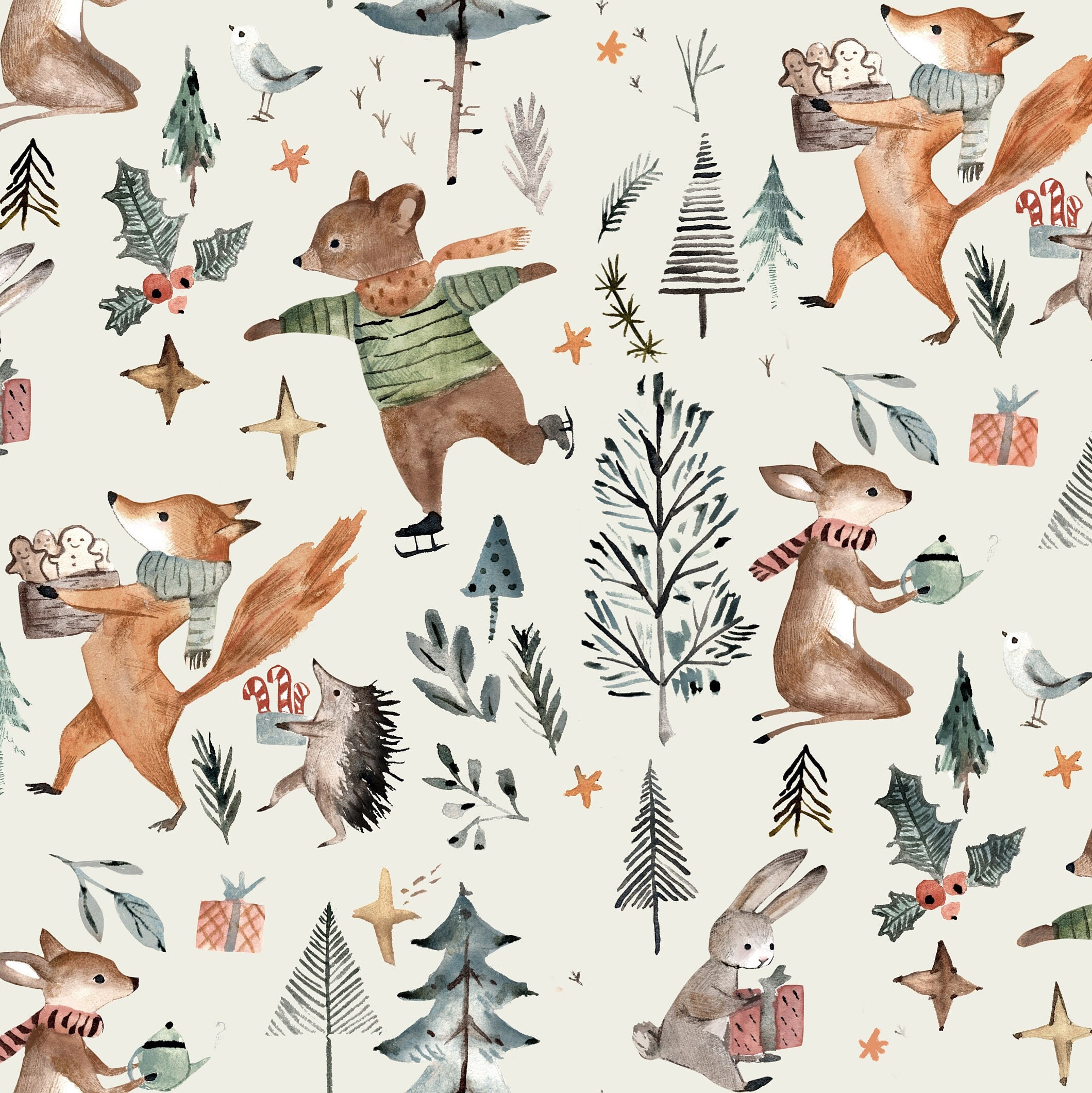 Deer Christmas Moda Fabric – By the Quarter Yard – The Ornament Girl's  Market