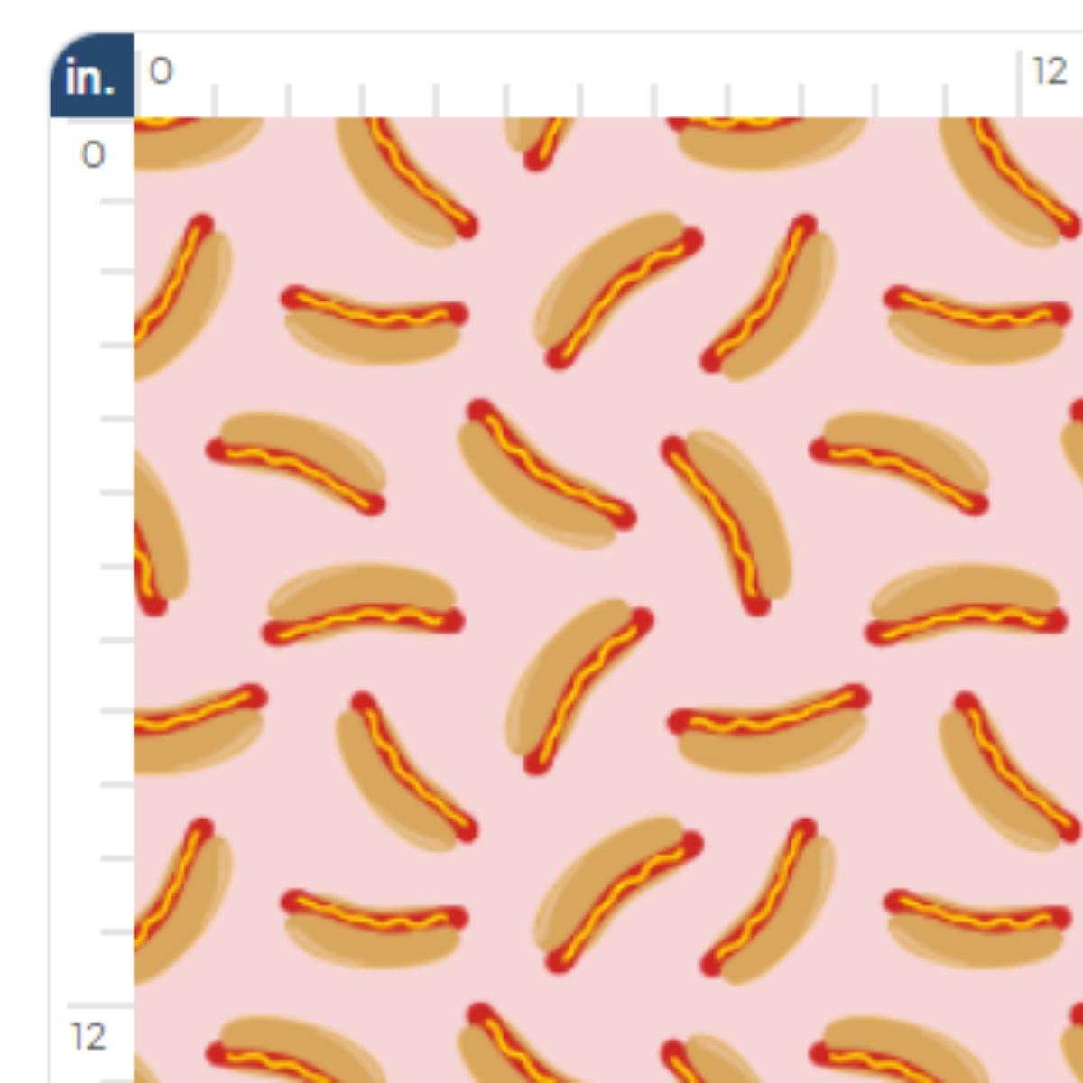 Pink Bbq Pattern Pink Hotdog Fabric, BBQ Food Print, Prue Melanie - Etsy