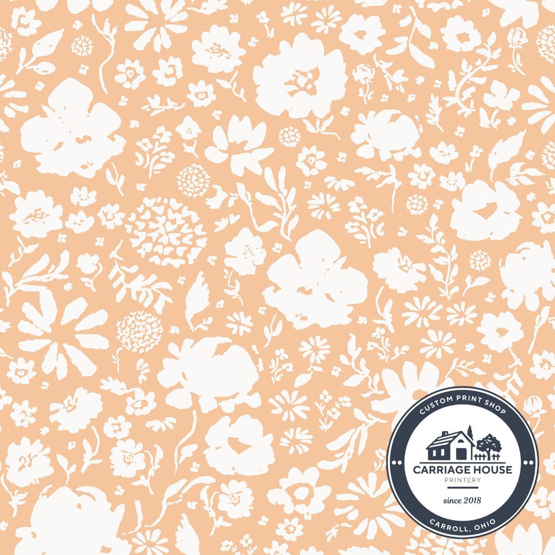 Yard Ripper Peach Peach Floral Fabric by the Yard, Flower Material, Creating to Love - Etsy
