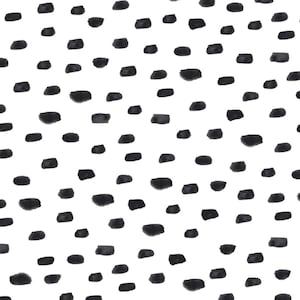 Black and White Dot Fabric, Fabric by the Yard, Cate & Rainn, Quilting Cotton, Bamboo, Broadcloth, Ribbed Knit, Spandex, Jersey, Canvas