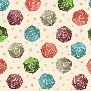 D20-stof dobbelstenen, rollenspelstof, op maat gesneden stof, Becca Alessi, quiltkatoen, spandex, satijn, nerts, geribbeld breisel, canvas