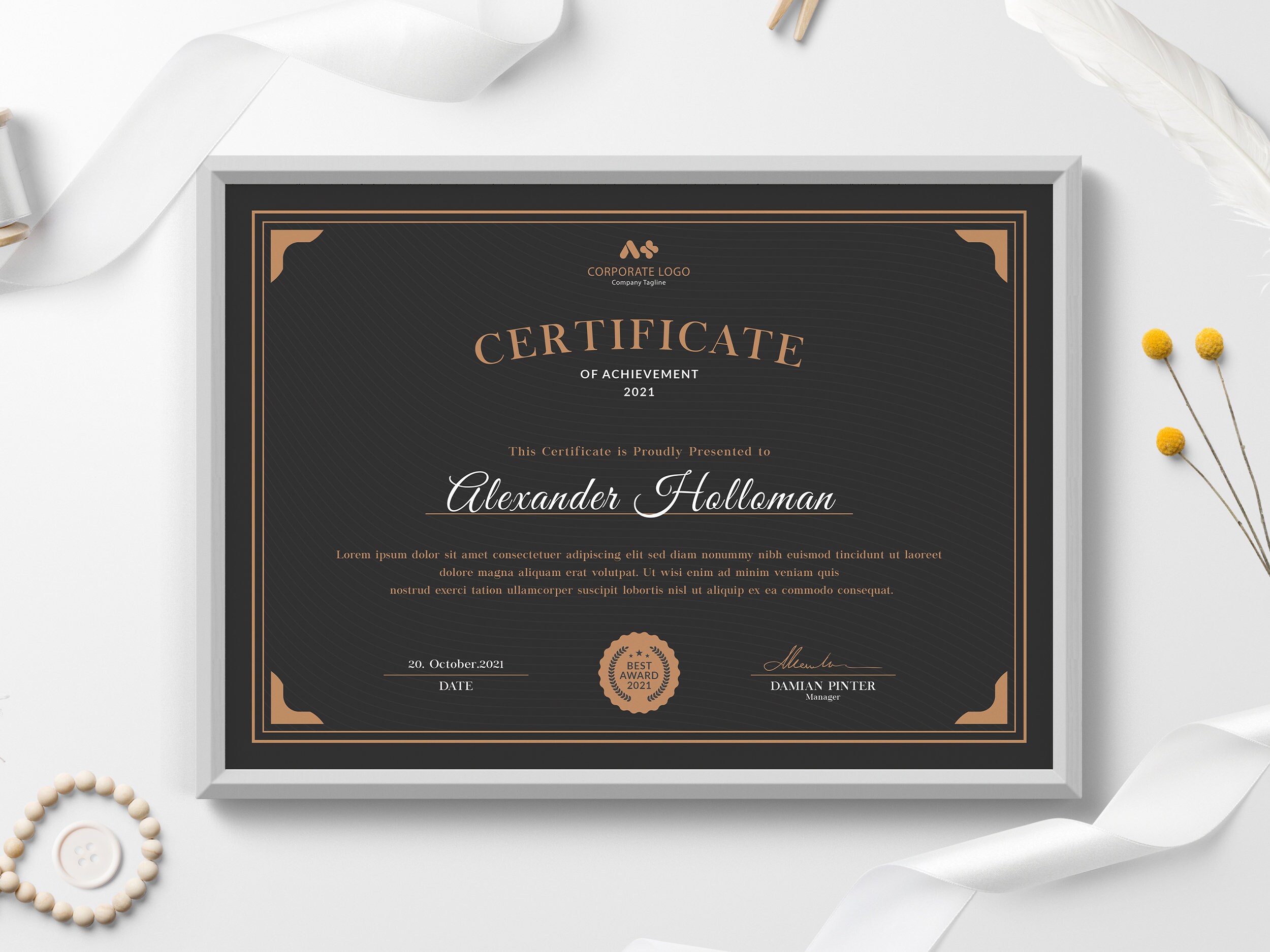Editable Certificate Template word Appreciation Award  Etsy Throughout Blank Award Certificate Templates Word