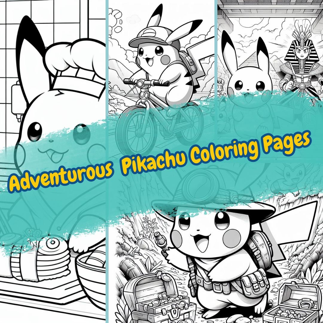 100 Pokemon Coloring Pages 100 Cartoon Pages for Pikachu kid-or Adult