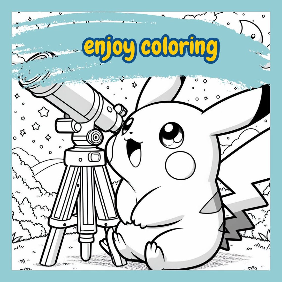 100 Pokemon Coloring Pages |100 Cartoon Pages for Pikachu |kid-or Adult ...