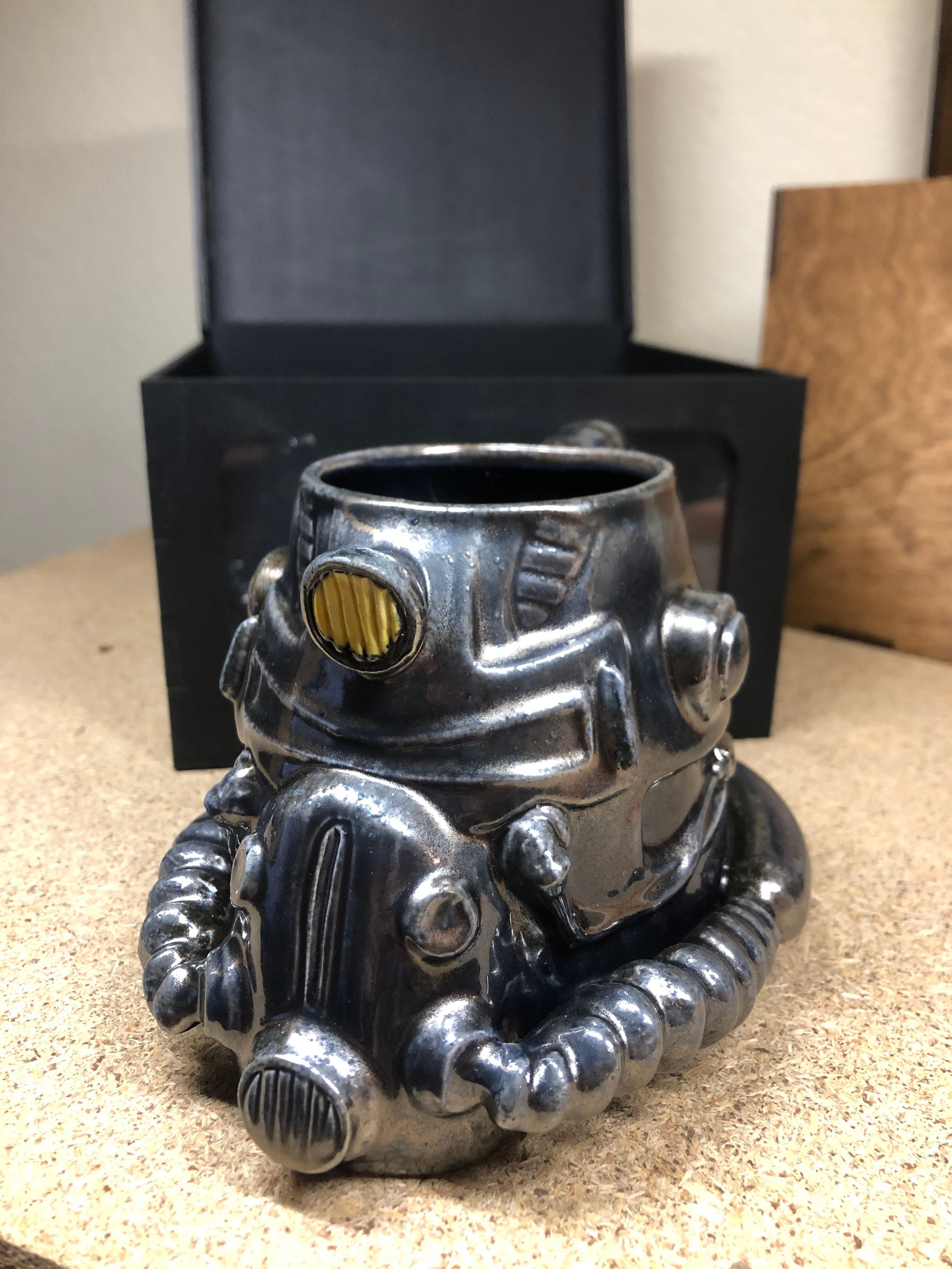 Fallout Ceramic Handmade Mug Armor Helmet Pottery Cup Etsy