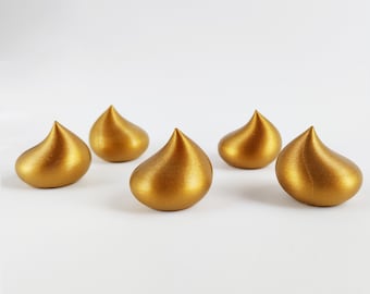 Korok Seed Set of 5 -  Super shine - Golden Poop - BOTW- 3D printing  - Size Small