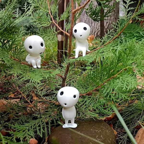 Set of 3 Tree Spirits - Kodama - Japanese Folklore - Forest Spirits Figure - Echo -Garden Decor - Home Plants Decor