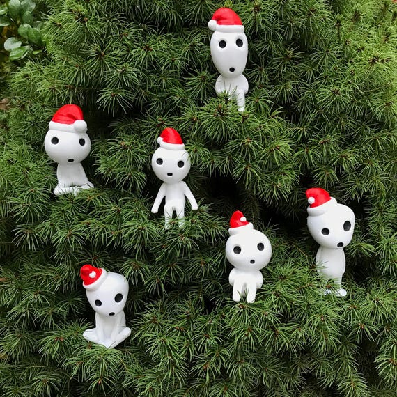 Christmas Set Kodama + Keychain - Tree Spirits Figurines