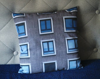 Window cushion cover | geometric architecture civil engineer façade | Decorative cushions