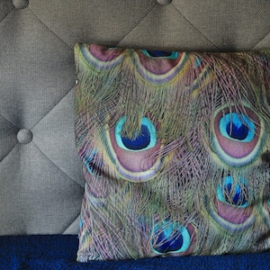 Peacock Feather Pillow Cover | elegant bird animal | Throw pillow