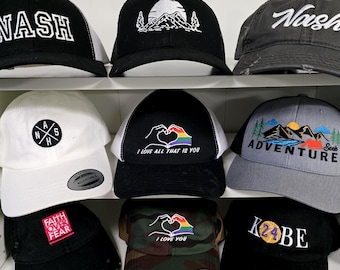 Custom Embroidered Adjustable Relaxed Fit Baseball Cap Dad Hat, Personalized Trucker Cap, Custom Handmade Distressed Dad Hats, Custom Gifts