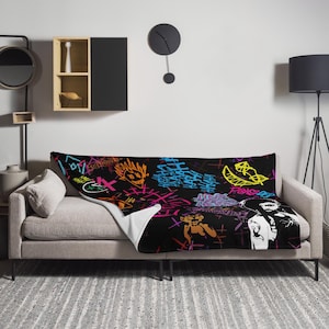 Graffiti Throw Blanket, The Sister, Gift For Fan, Christmas Present, Anime Art