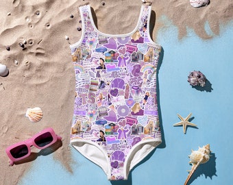 Swiftie Print Kids Swimsuit, Tayor Merch, T Swift Gift, Beach Apparel,