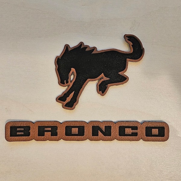 Laser Engraved Bronco Iron On or Sew on Batches, Ford Tough, 3x2 inches, Bronco Truck Gift